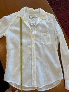 Frank & Eileen Barry White Linen Casual Button-Down Shirt